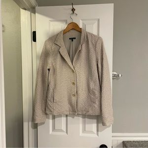 Eileen Fisher Porcini Luck Rippled Texture Blazer Jacket Medium
